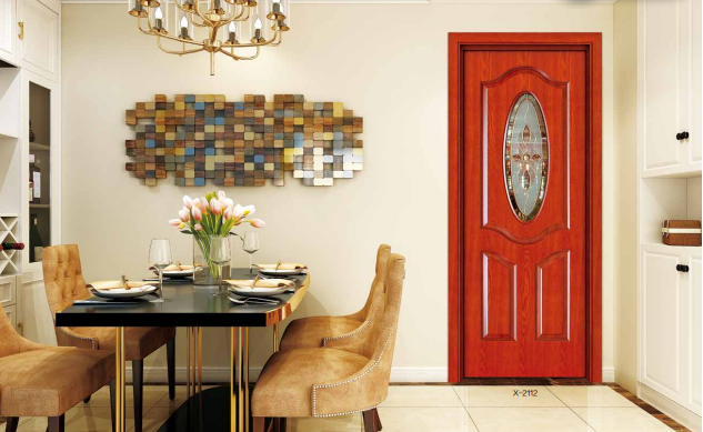 鑫順來X-2112雕花平開隔音帶工藝玻璃實(shí)木復(fù)合烤漆門