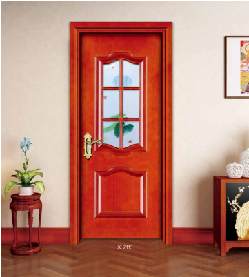 鑫順來X-2116雕花創(chuàng)意方格玻璃實木烤漆門