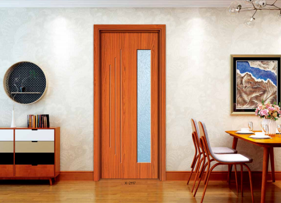 鑫順來X-2117雕花半玻造型實(shí)木烤漆門