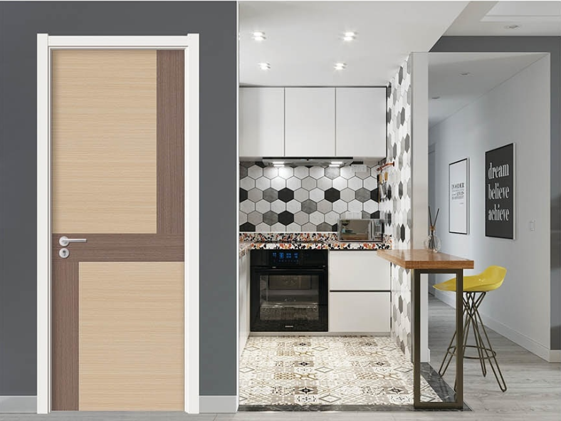 熱賣X-3001愉心拼貼清水漆輕奢實(shí)木門