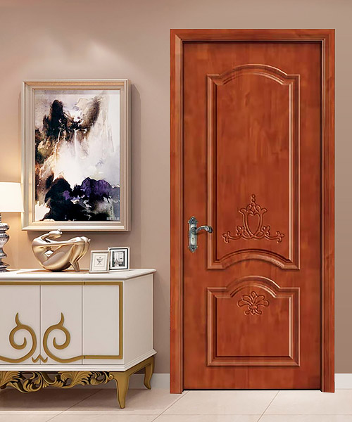 廠價(jià)直銷愉心X-4033平開雕花橡木烤漆門