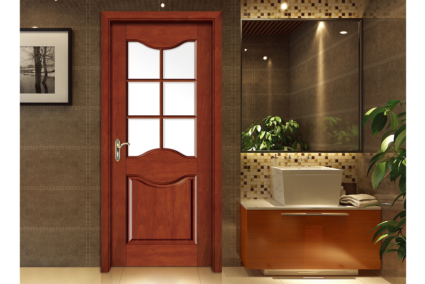 廠價直銷鑫順來X-8013平開實(shí)木烤漆門