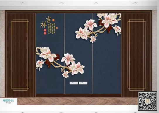 廠價熱銷鑫順來DQ-01掃碼電視墻,掃二維碼看裝修風格